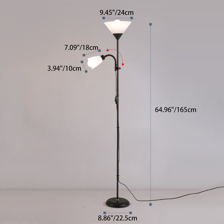 Moderner minimalistischer umgekehrter Dreieck-Eisen-Silikon-PVC-Stehlampe mit 2 Lichtern für das Wohnzimmer 