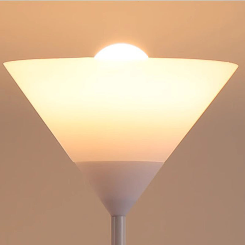 Modern Minimalist Inverted Triangle Iron Silicone PVC 2-Light Standing Floor Lamp For Living Room