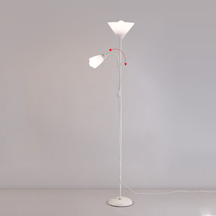 Moderner minimalistischer umgekehrter Dreieck-Eisen-Silikon-PVC-Stehlampe mit 2 Lichtern für das Wohnzimmer 