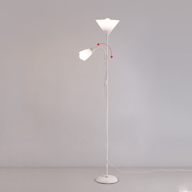Modern Minimalist Inverted Triangle Iron Silicone PVC 2-Light Standing Floor Lamp For Living Room