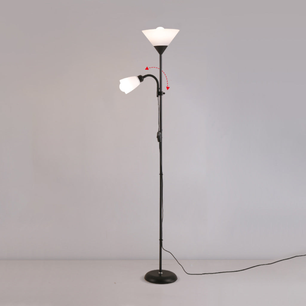 Moderner minimalistischer umgekehrter Dreieck-Eisen-Silikon-PVC-Stehlampe mit 2 Lichtern für das Wohnzimmer 