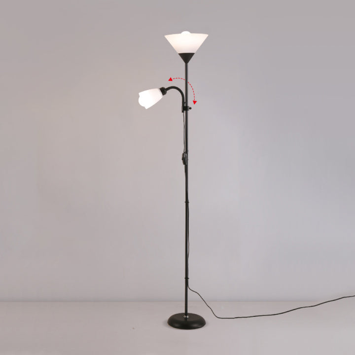 Moderner minimalistischer umgekehrter Dreieck-Eisen-Silikon-PVC-Stehlampe mit 2 Lichtern für das Wohnzimmer 