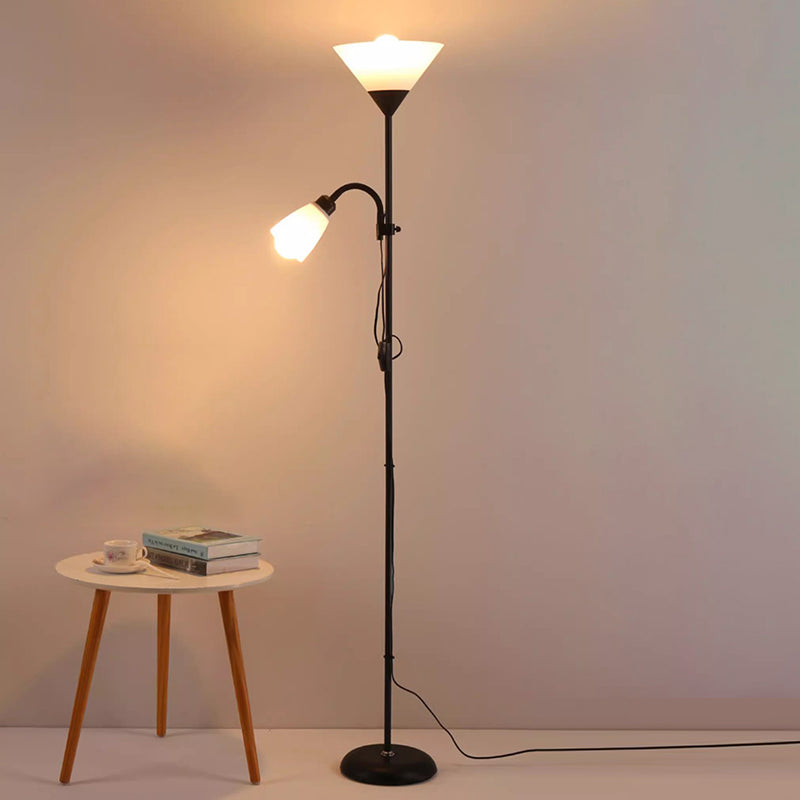 Modern Minimalist Inverted Triangle Iron Silicone PVC 2-Light Standing Floor Lamp For Living Room