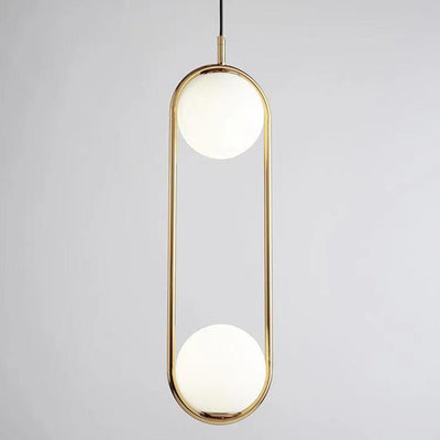 Lámpara colgante de hierro y vidrio en forma de lágrima ovalada de 1/2 luces de simplicidad moderna para dormitorio 