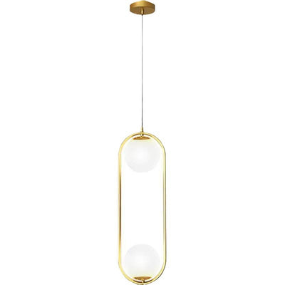 Lámpara colgante de hierro y vidrio en forma de lágrima ovalada de 1/2 luces de simplicidad moderna para dormitorio 