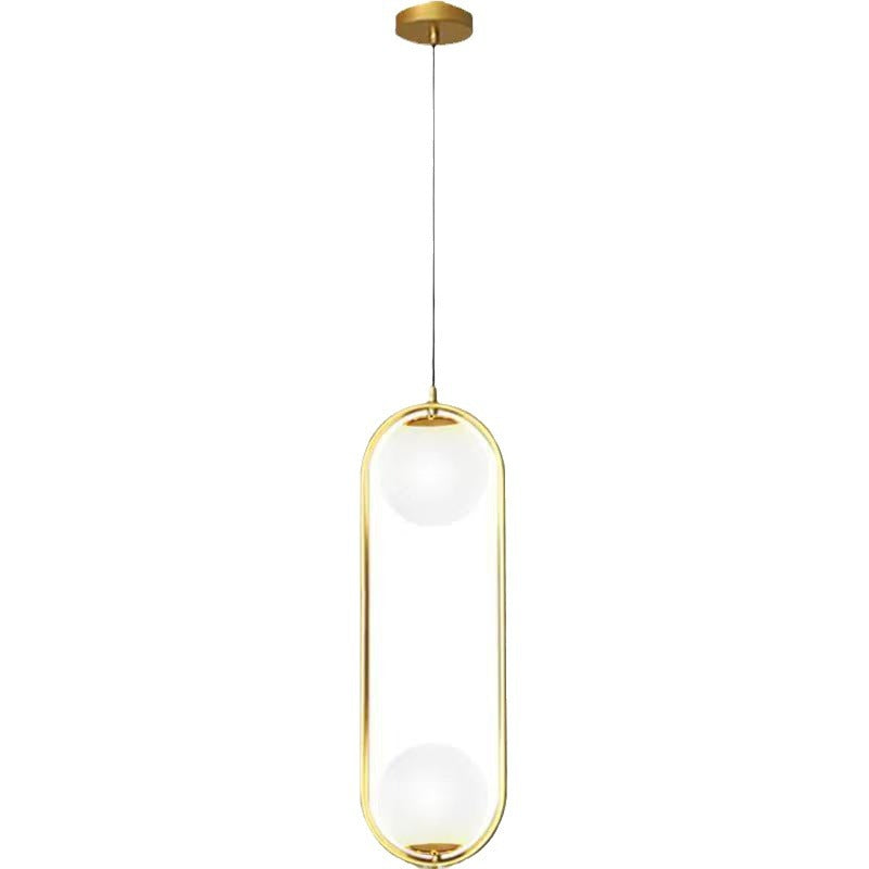 Lámpara colgante de hierro y vidrio en forma de lágrima ovalada de 1/2 luces de simplicidad moderna para dormitorio 