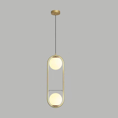 Lámpara colgante de hierro y vidrio en forma de lágrima ovalada de 1/2 luces de simplicidad moderna para dormitorio 