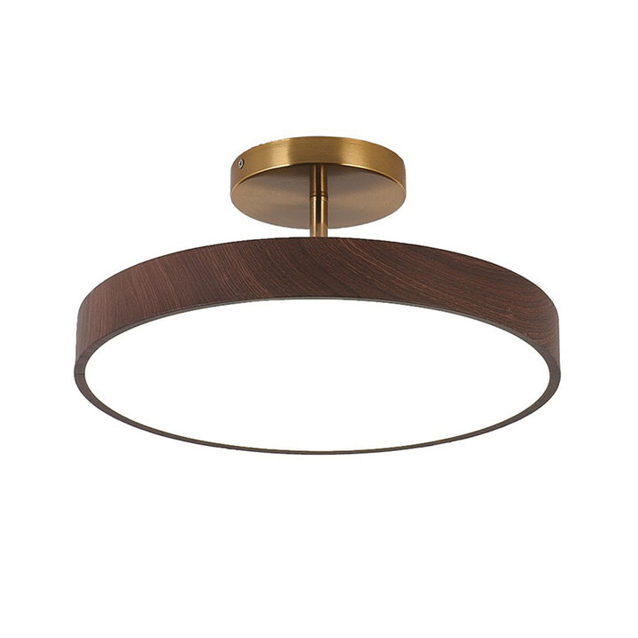 Contemporary Nordic Disc Shaped Iron PVC LED Semi-Flush Mount Ceiling Light For Bedroom