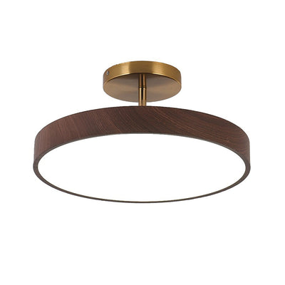 Contemporary Nordic Disc Shaped Iron PVC LED Semi-Flush Mount Ceiling Light For Bedroom