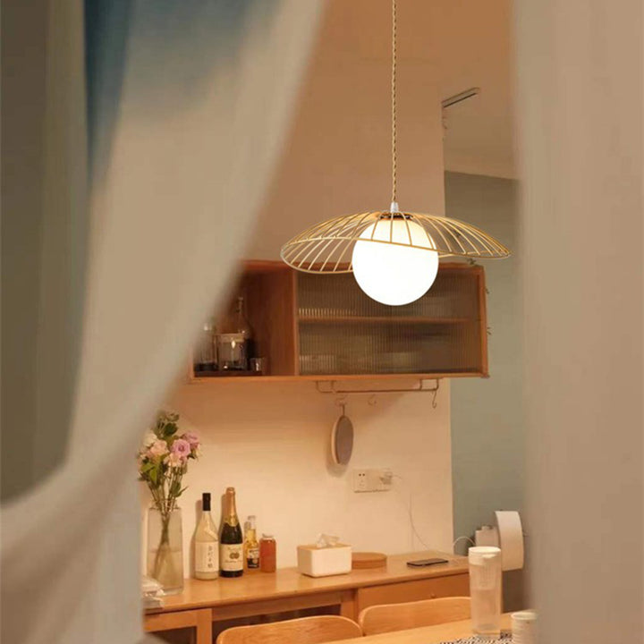 Lustre suspendu en verre et fer de style vintage traditionnel à 1 lumière pour salle à manger 