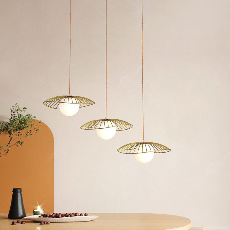 Lustre suspendu en verre et fer de style vintage traditionnel à 1 lumière pour salle à manger 