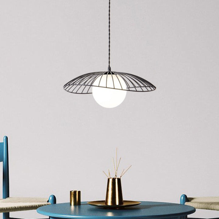Lustre suspendu en verre et fer de style vintage traditionnel à 1 lumière pour salle à manger 