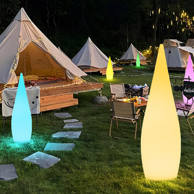 Modern Art Deco Solar Waterproof Teardrop PE LED Outdoor Lights Landscape Lights For Garden