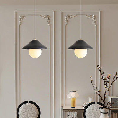 Contemporary Nordic Bowl-Shaped Ash Wood Glass 1-Light Pendant Light For Dining Room