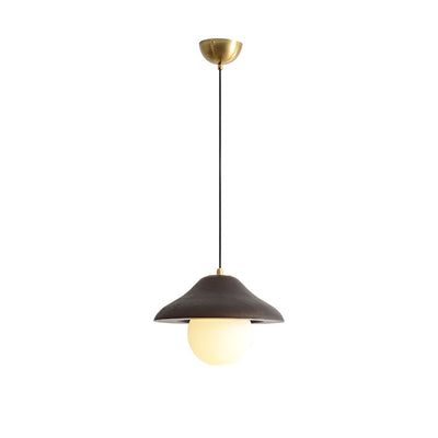 Contemporary Nordic Bowl-Shaped Ash Wood Glass 1-Light Pendant Light For Dining Room