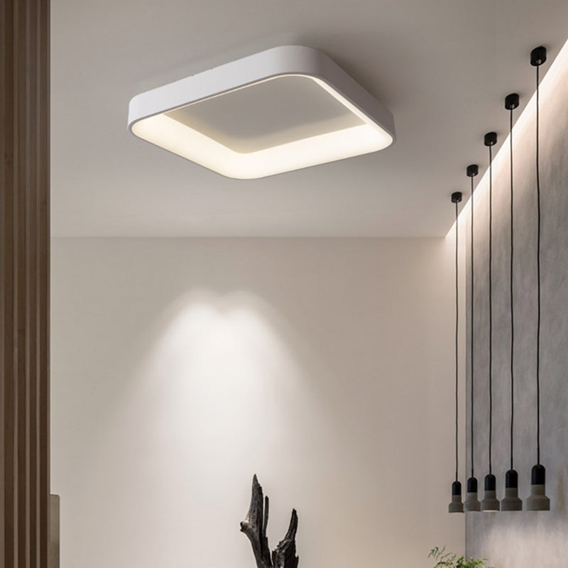 Contemporary Nordic Square Hardware Acrylic LED Flush Mount Ceiling Light For Bedroom