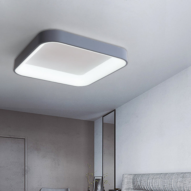 Contemporary Nordic Square Hardware Acrylic LED Flush Mount Ceiling Light For Bedroom