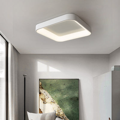 Contemporary Nordic Square Hardware Acrylic LED Flush Mount Ceiling Light For Bedroom