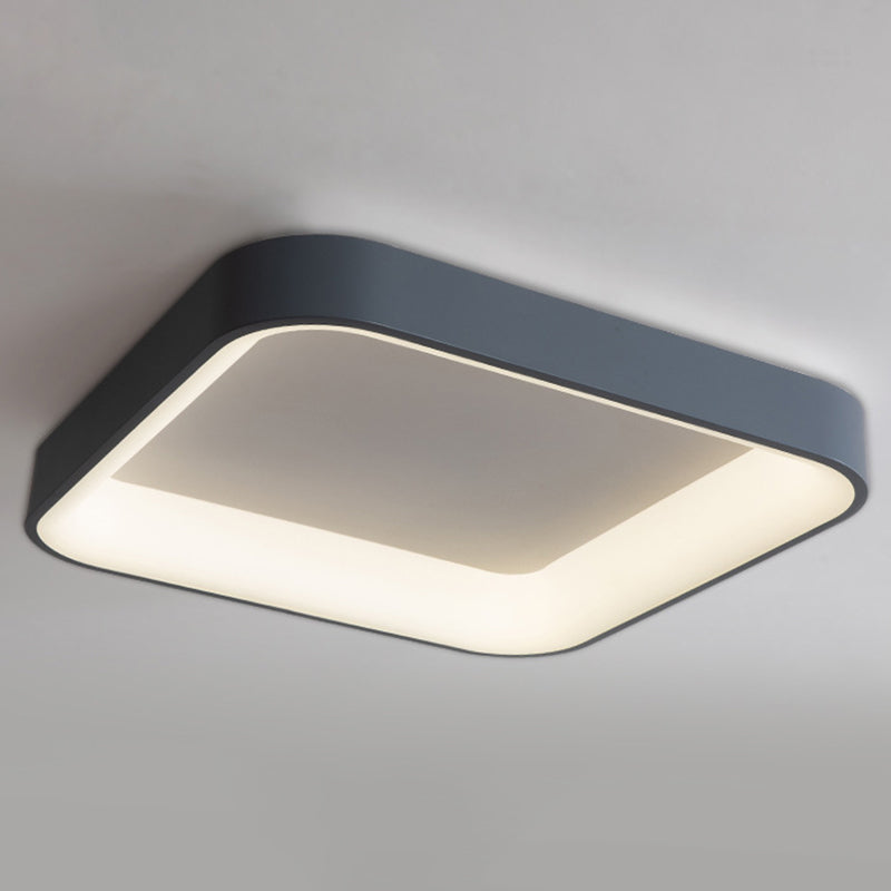 Contemporary Nordic Square Hardware Acrylic LED Flush Mount Ceiling Light For Bedroom