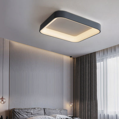 Contemporary Nordic Square Hardware Acrylic LED Flush Mount Ceiling Light For Bedroom