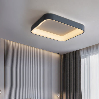 Contemporary Nordic Square Hardware Acrylic LED Flush Mount Ceiling Light For Bedroom