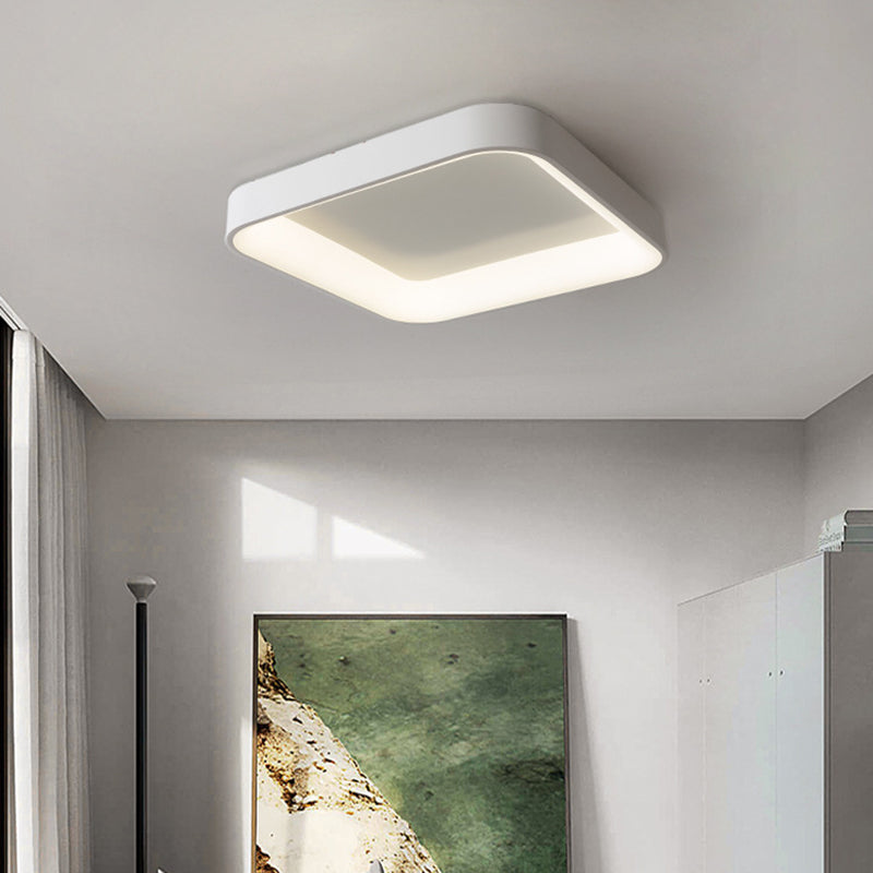 Contemporary Nordic Square Hardware Acrylic LED Flush Mount Ceiling Light For Bedroom