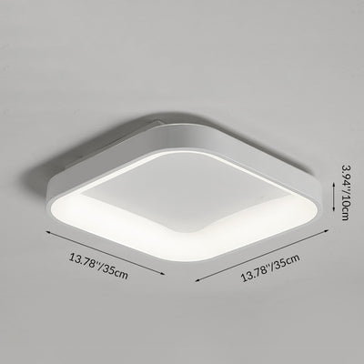 Contemporary Nordic Square Hardware Acrylic LED Flush Mount Ceiling Light For Bedroom