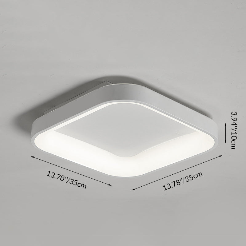 Contemporary Nordic Square Hardware Acrylic LED Flush Mount Ceiling Light For Bedroom