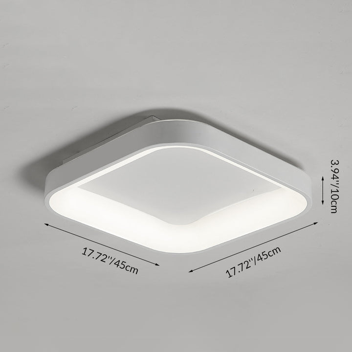 Contemporary Nordic Square Hardware Acrylic LED Flush Mount Ceiling Light For Bedroom