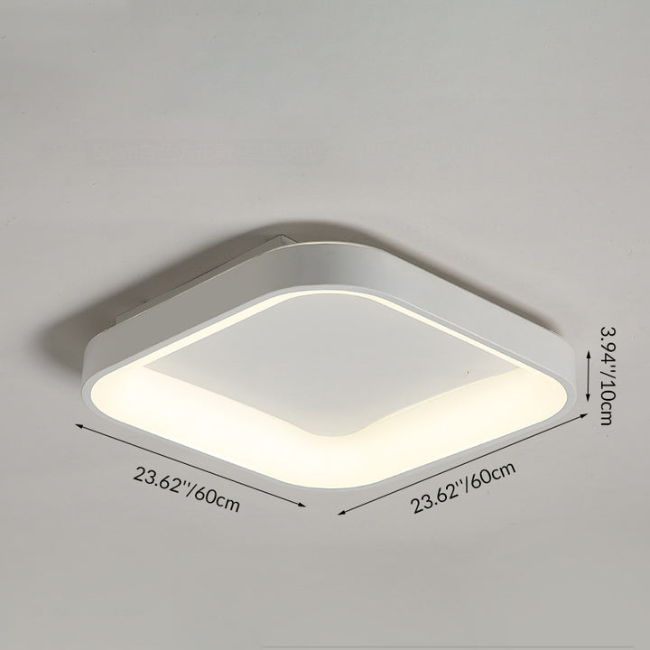 Contemporary Nordic Square Hardware Acrylic LED Flush Mount Ceiling Light For Bedroom