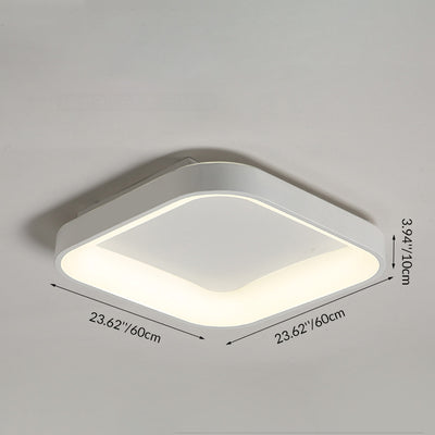 Contemporary Nordic Square Hardware Acrylic LED Flush Mount Ceiling Light For Bedroom