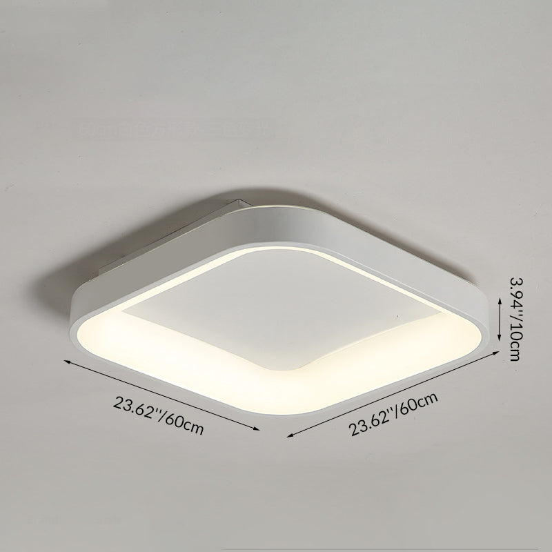 Contemporary Nordic Square Hardware Acrylic LED Flush Mount Ceiling Light For Bedroom