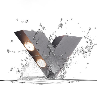 Modern Minimalist Waterproof V-Shaped Aluminum PC LED Wall Sconce Lamp For Garden