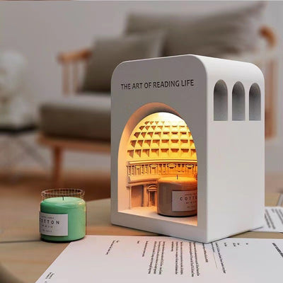 Contemporary Creative Hall-shaped Cement 1-Light Melting Wax Table Lamp For Bedroom