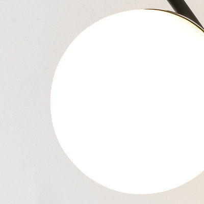 Modern Minimalist Spherical Iron Glass 1-Light Wall Sconce Lamp For Bedroom