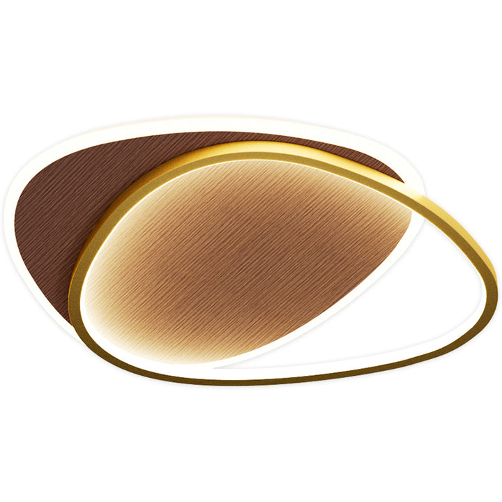 Traditional Vintage Irregular Round Iron Acrylic LED Flush Mount Ceiling Light For Bedroom