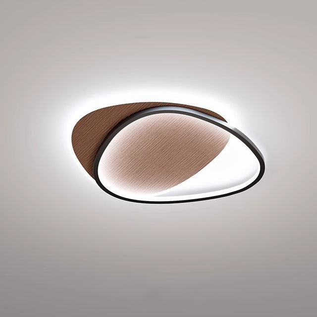 Traditional Vintage Irregular Round Iron Acrylic LED Flush Mount Ceiling Light For Bedroom