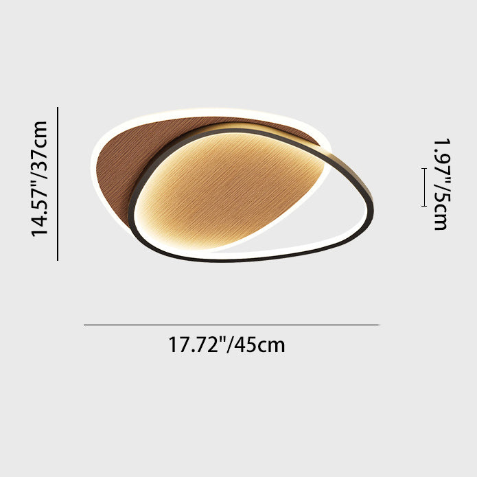 Traditional Vintage Irregular Round Iron Acrylic LED Flush Mount Ceiling Light For Bedroom