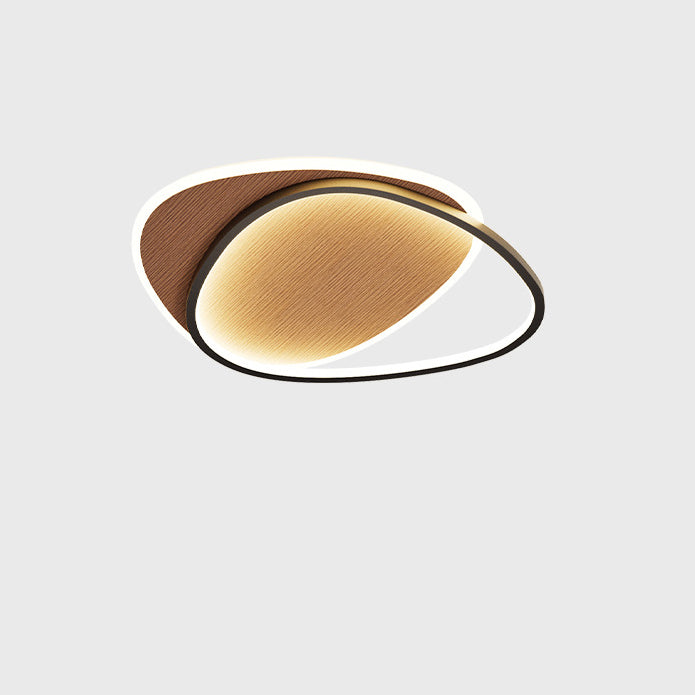 Traditional Vintage Irregular Round Iron Acrylic LED Flush Mount Ceiling Light For Bedroom