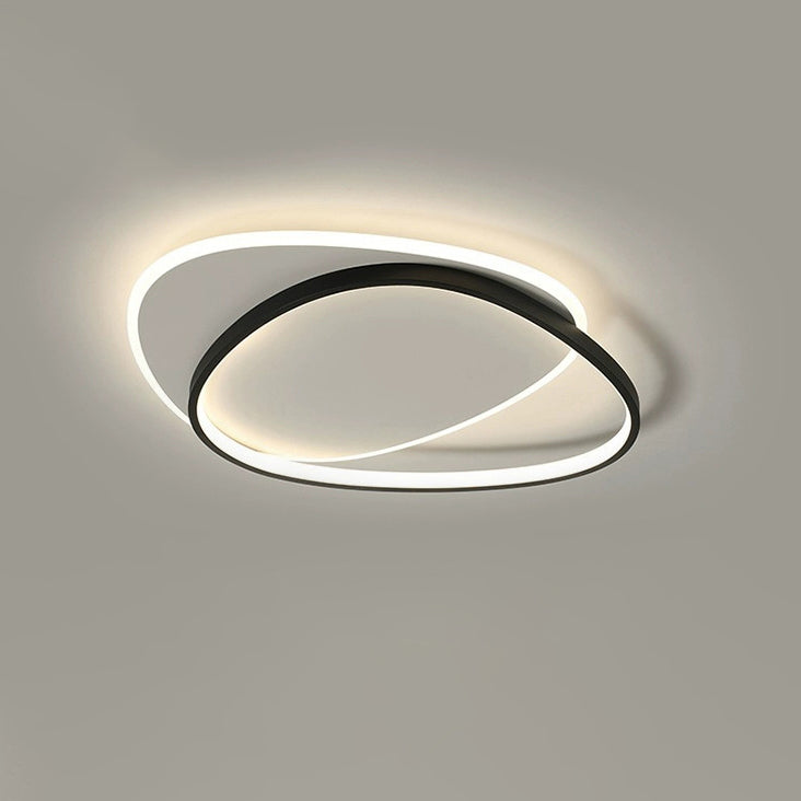Traditional Vintage Irregular Round Iron Acrylic LED Flush Mount Ceiling Light For Bedroom