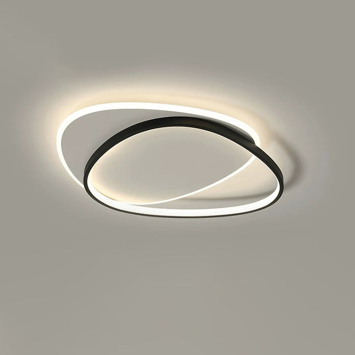 Traditional Vintage Irregular Round Iron Acrylic LED Flush Mount Ceiling Light For Bedroom