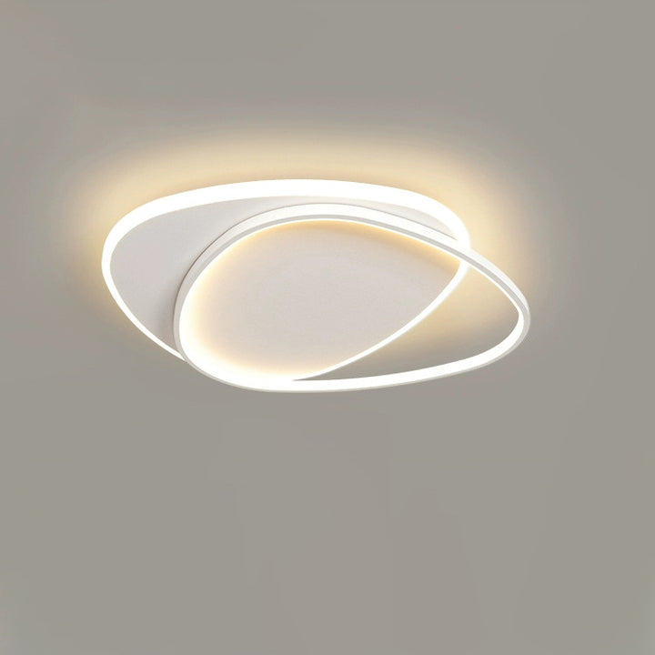 Traditional Vintage Irregular Round Iron Acrylic LED Flush Mount Ceiling Light For Bedroom