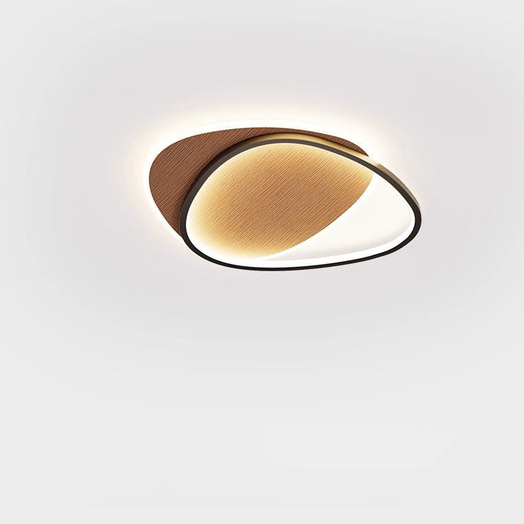 Traditional Vintage Irregular Round Iron Acrylic LED Flush Mount Ceiling Light For Bedroom