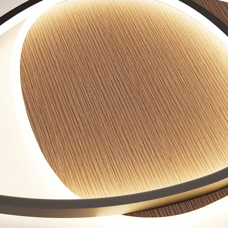 Traditional Vintage Irregular Round Iron Acrylic LED Flush Mount Ceiling Light For Bedroom