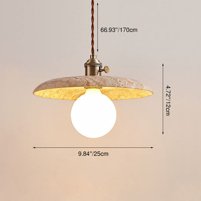 Contemporary Nordic Disc-shaped Metal Travertine Glass 1/3-Light Pendant Light For Dining Room