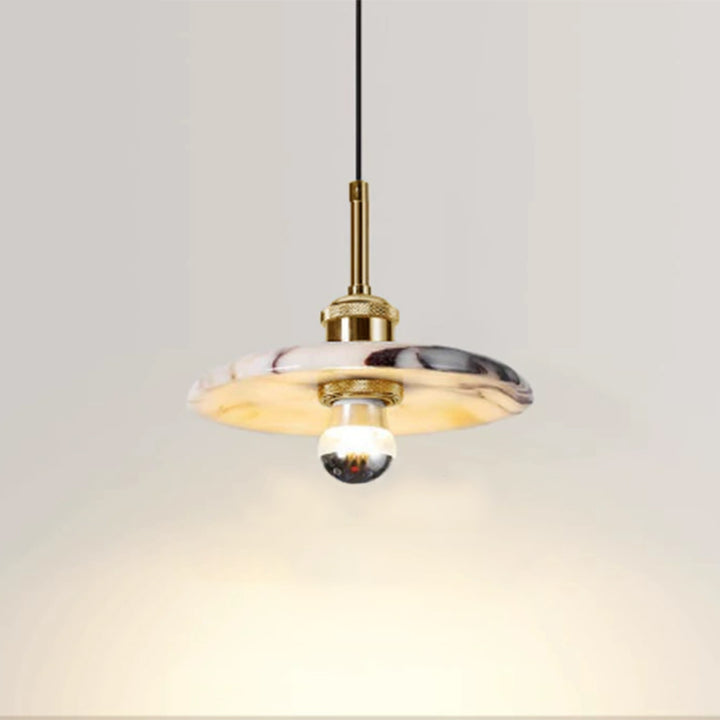 Lámpara colgante contemporánea escandinava de metal en forma de disco con 1 luz para comedor 