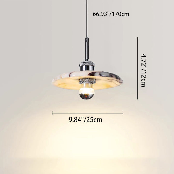 Lámpara colgante contemporánea escandinava de metal en forma de disco con 1 luz para comedor 