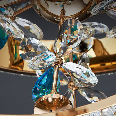 Contemporary Luxury Hollow Sphere Metal Crystal LED Chandelier For Bedroom