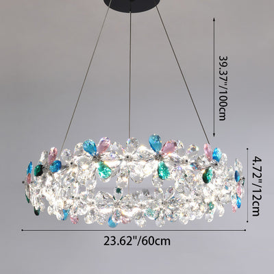 Contemporary Luxury Circular Wave Line Hardware Crystal LED Chandelier For Living Room