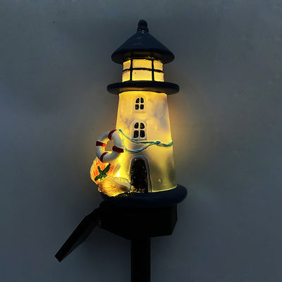 Contemporary Creative Waterproof Solar Light Tower Resin ABS LED Outdoor Light Landscape Lighting For Garden